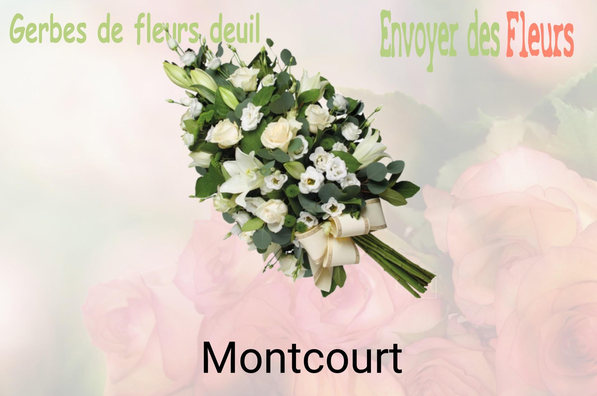 Gerbe de fleurs de deuil livrée à Montcourt